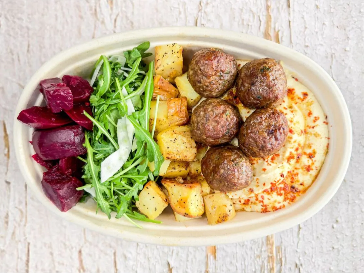Meatball Hummus Bowl with Pita Meatball Hummus Bowl with Pita