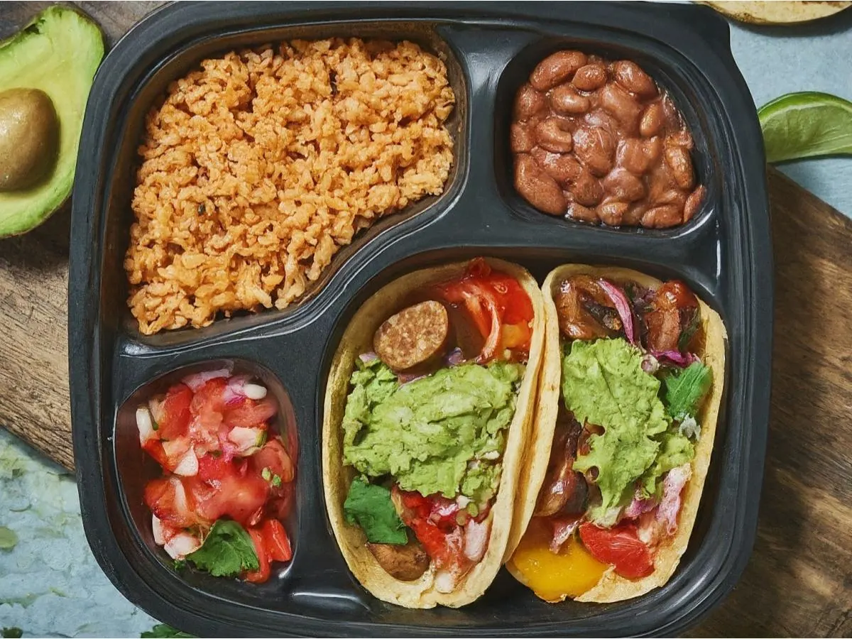 Dual Protein - Vegan Sausage and Roasted Veggies (flour) Tacos Dual Protein - Vegan Sausage and Roasted Veggies (flour) Tacos