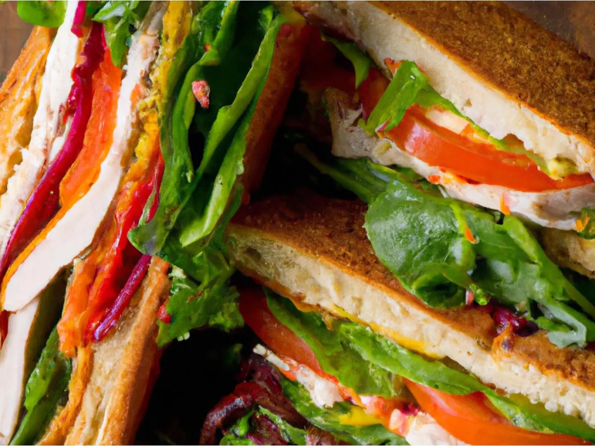 Fresh Turkey Sandwich with Creative Mixed Greens Salad Fresh Turkey Sandwich with Creative Mixed Greens Salad