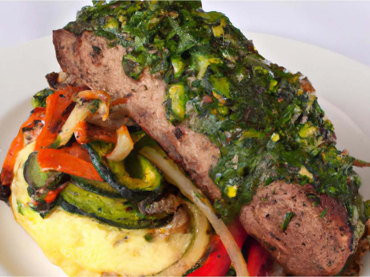 Steak Chimichurri with Mashed Potatoes and Mixed Vegetables Steak Chimichurri with Mashed Potatoes and Mixed Vegetables