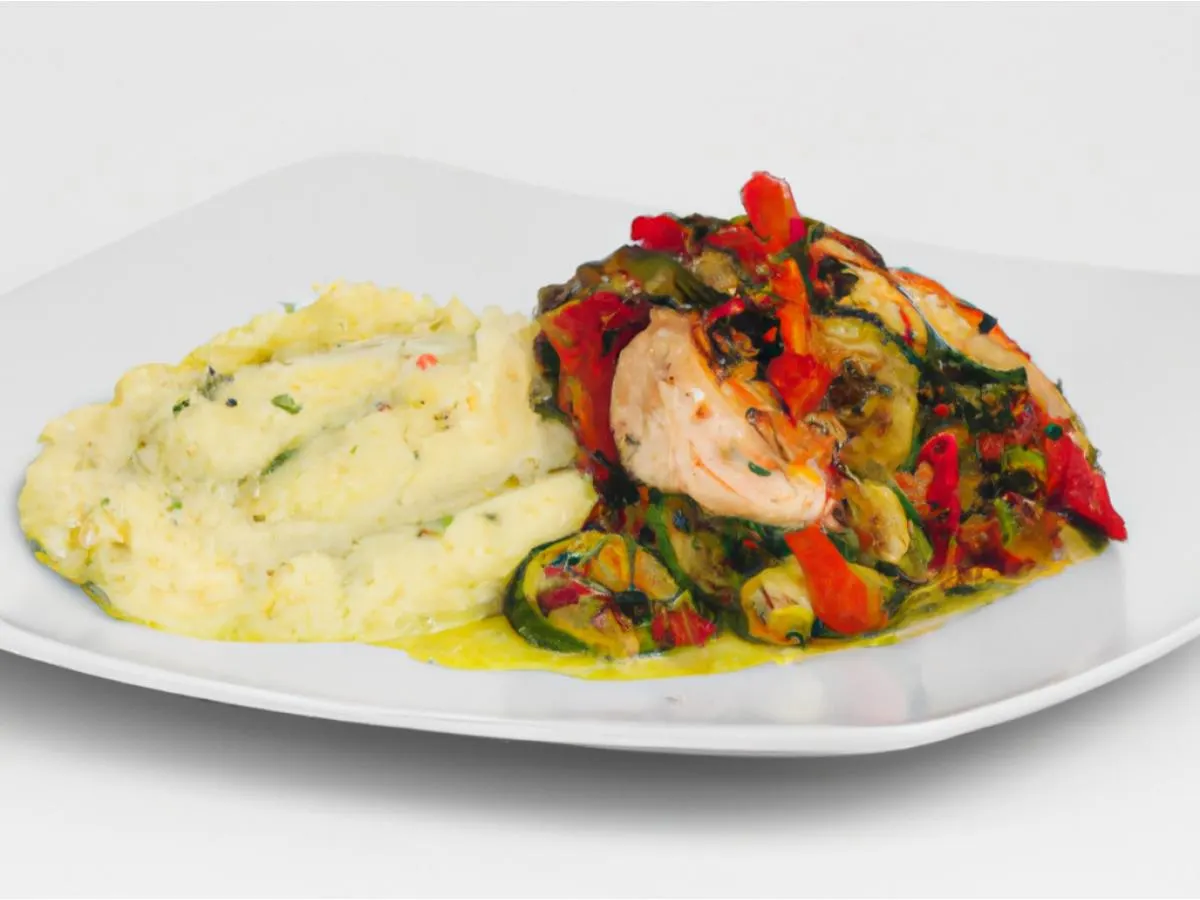 Chicken Chimichurri with Mashed Potatoes and Mixed Vegetables Chicken Chimichurri with Mashed Potatoes and Mixed Vegetables