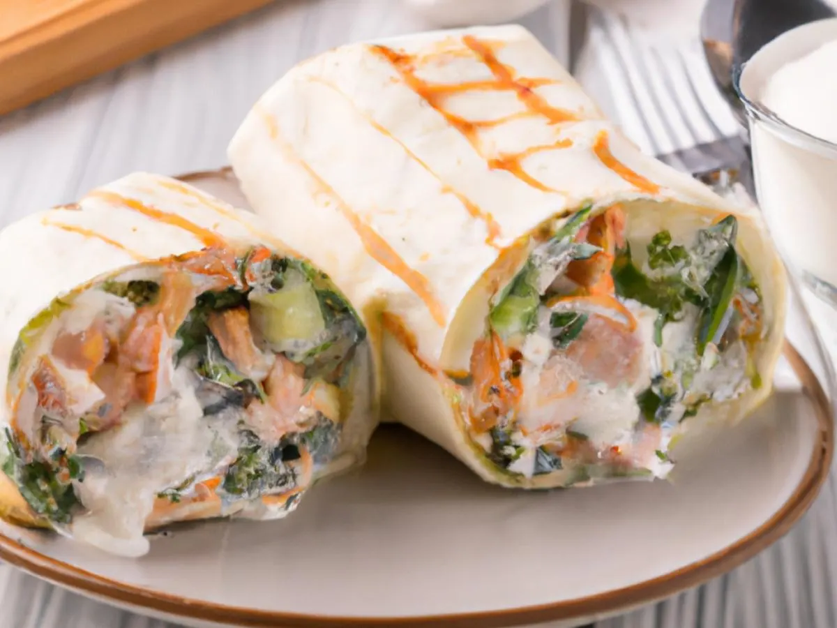GLUTEN FREE Grilled Salmon Wrap Cucumbers, Greens, Yogurt Herb Dressing GLUTEN FREE Grilled Salmon Wrap Cucumbers, Greens, Yogurt Herb Dressing