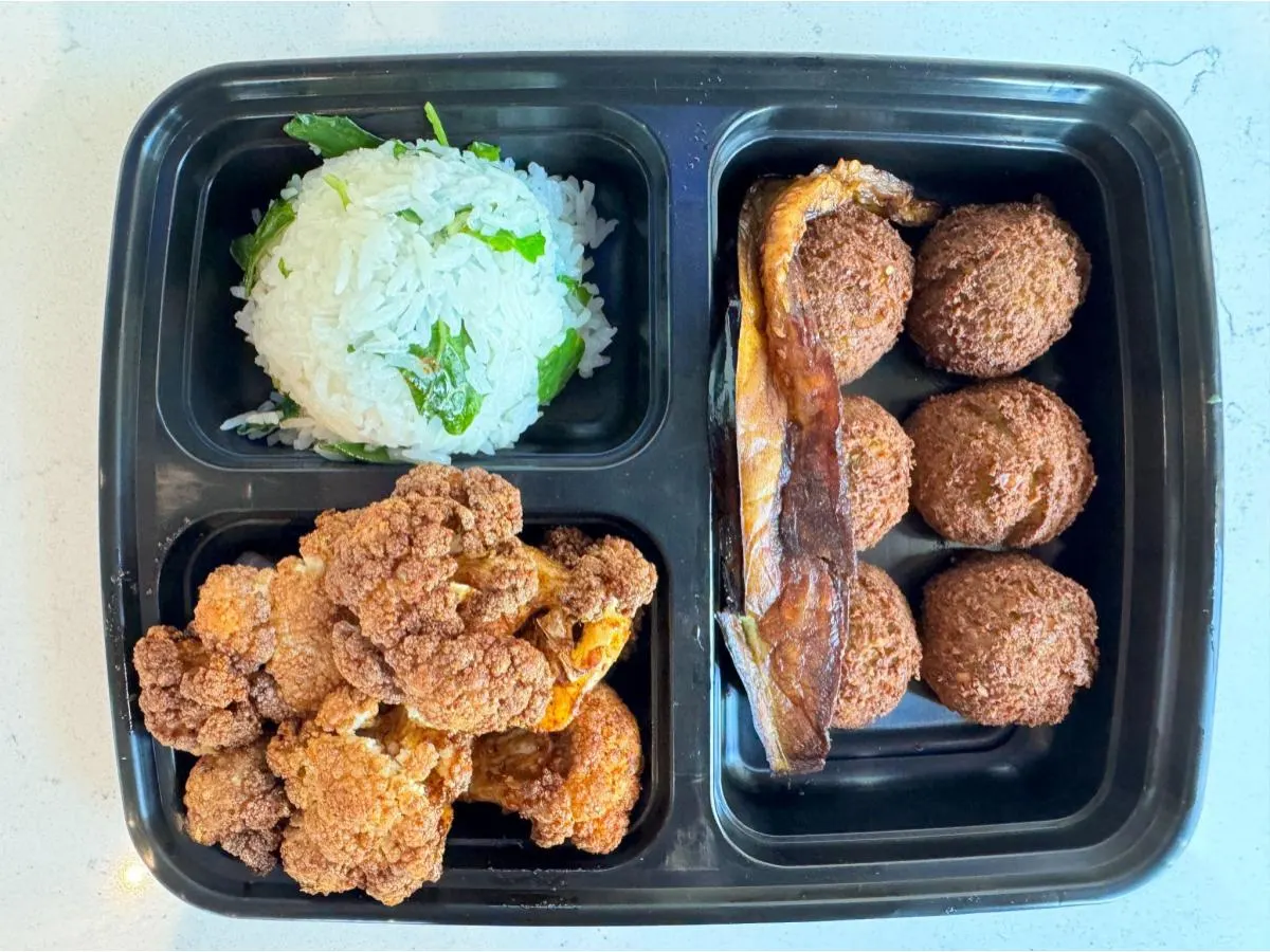 Vegan Falafel Plate With Rice and Cauliflower (Allergen Free) Vegan Falafel Plate With Rice and Cauliflower (Allergen Free)