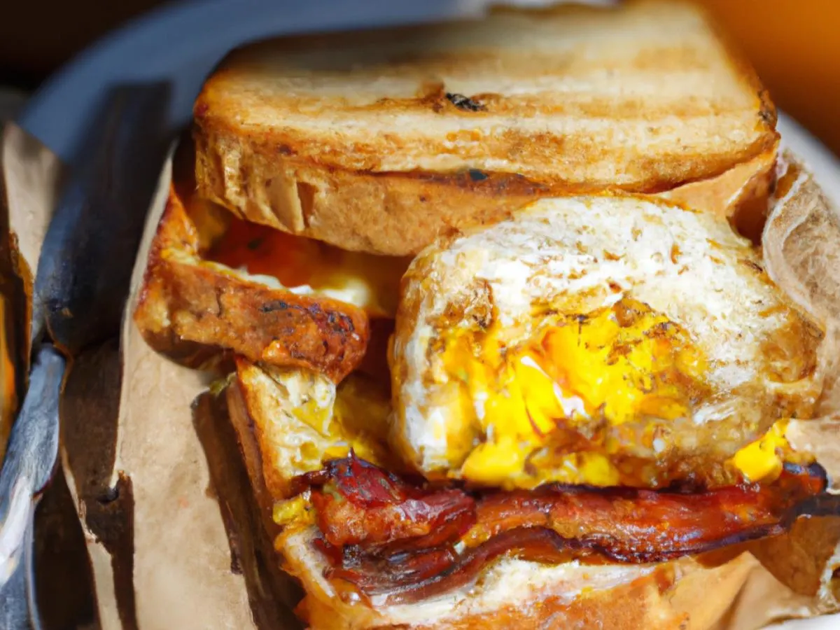 NY Style Egg Sandwich on Sliced Artisanal Bread w/ Bacon NY Style Egg Sandwich on Sliced Artisanal Bread w/ Bacon