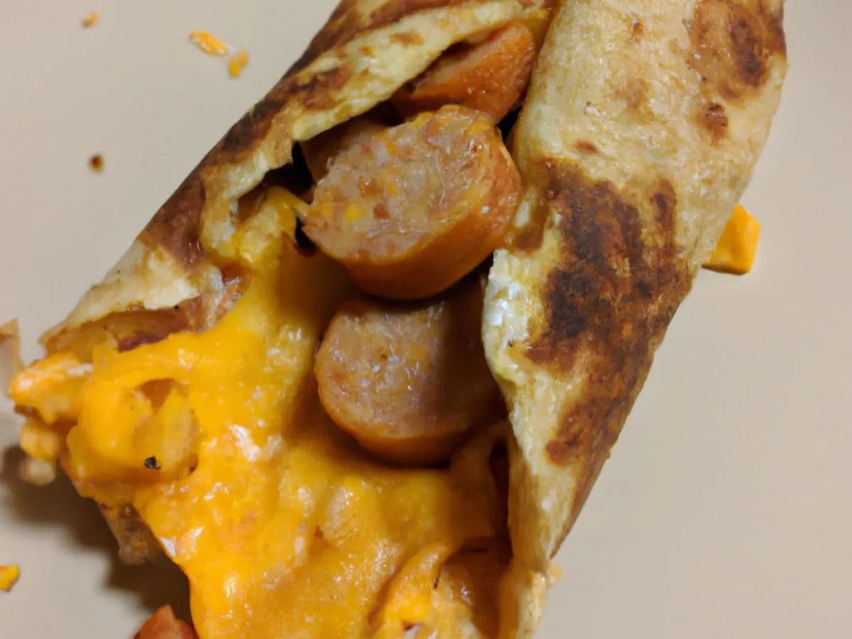 NY Style Egg Wrap w/ Pork Sausage Patty & Cheddar Cheese NY Style Egg Wrap w/ Pork Sausage Patty & Cheddar Cheese