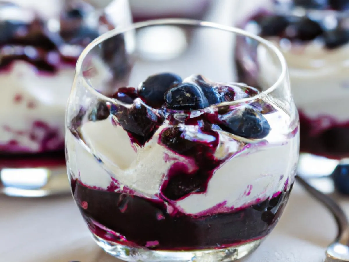 Homemade Individual Yogurt Parfaits with Blueberry Puree Homemade Individual Yogurt Parfaits with Blueberry Puree