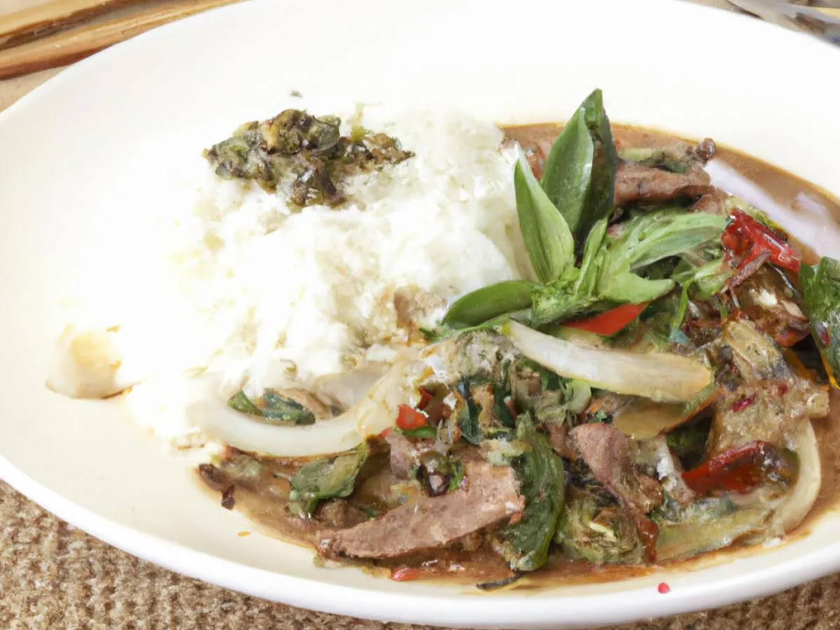 Spicy Basil Flank Steak with Rice Spicy Basil Flank Steak with Rice