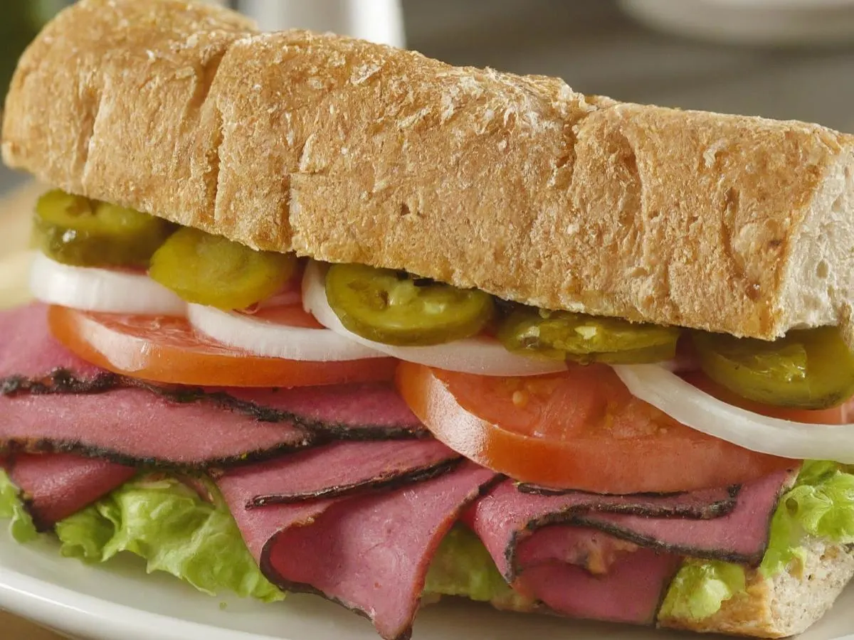 Regular Hot Pastrami Sub on Whole Grain Wheat Bread Regular Hot Pastrami Sub on Whole Grain Wheat Bread