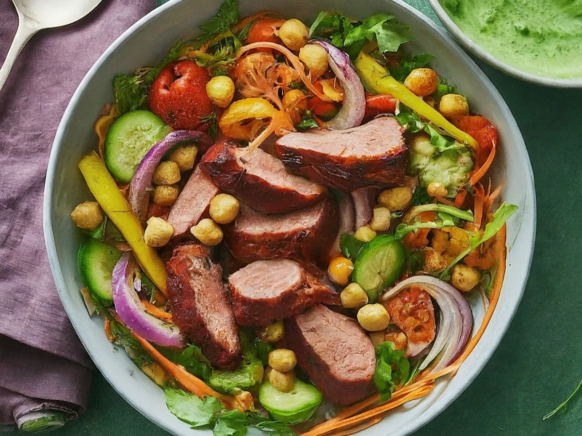 Tandoori Lamb Entree Salads with Mint Chutney Yogurt Dressing Tandoori Lamb Entree Salads with Mint Chutney Yogurt Dressing