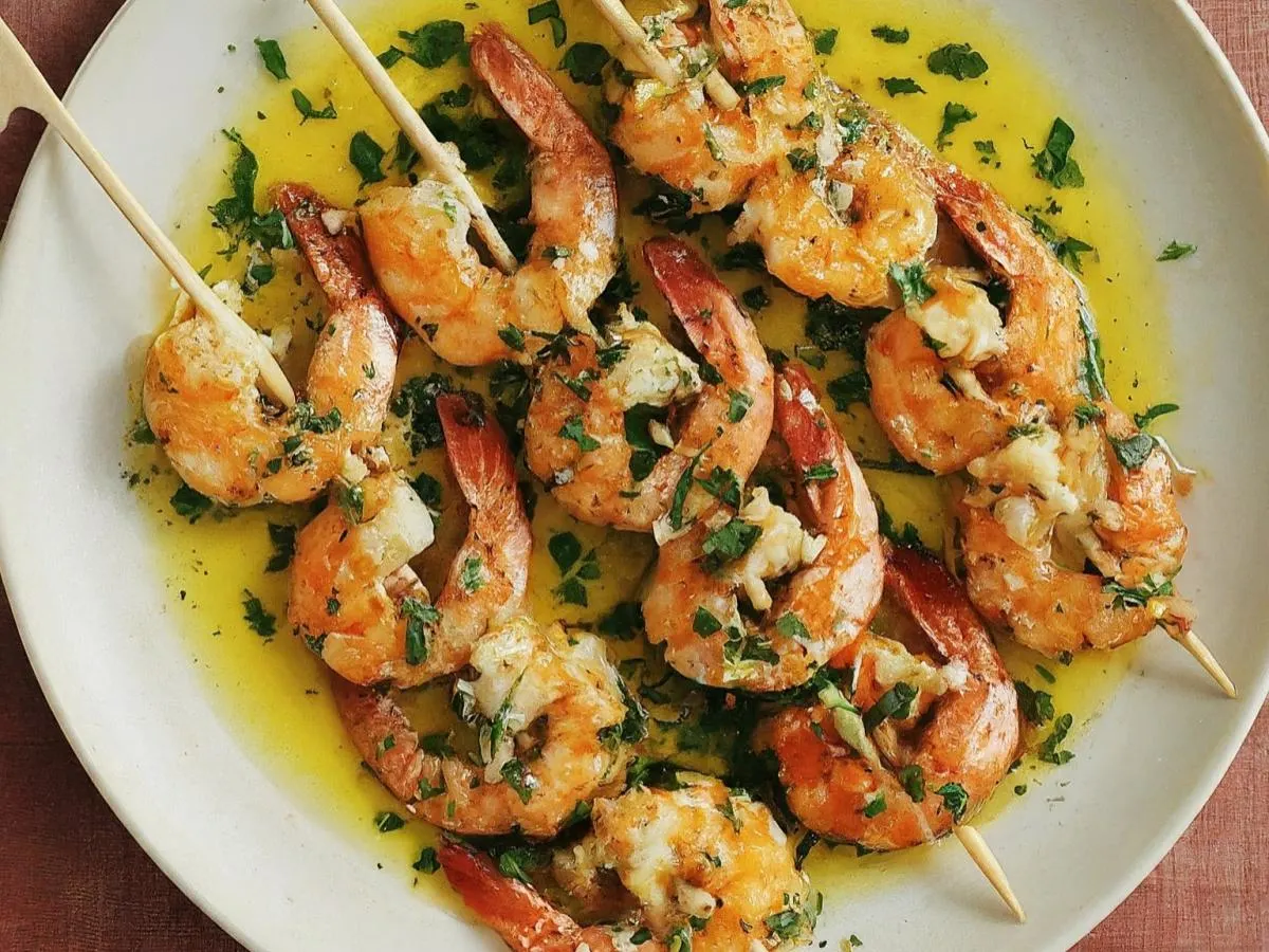 Grilled Garlic Shrimp Skewer