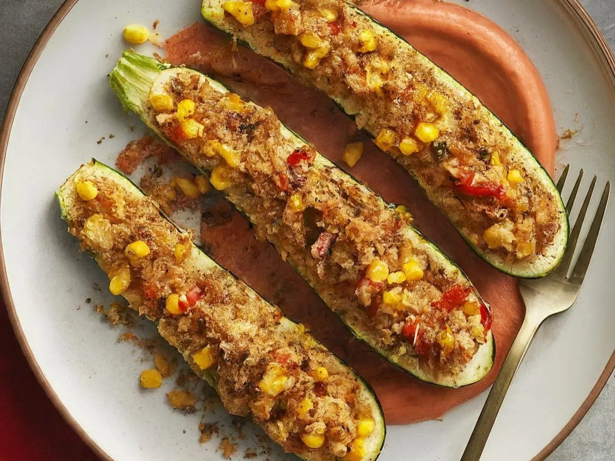 Roasted Stuffed Zucchini