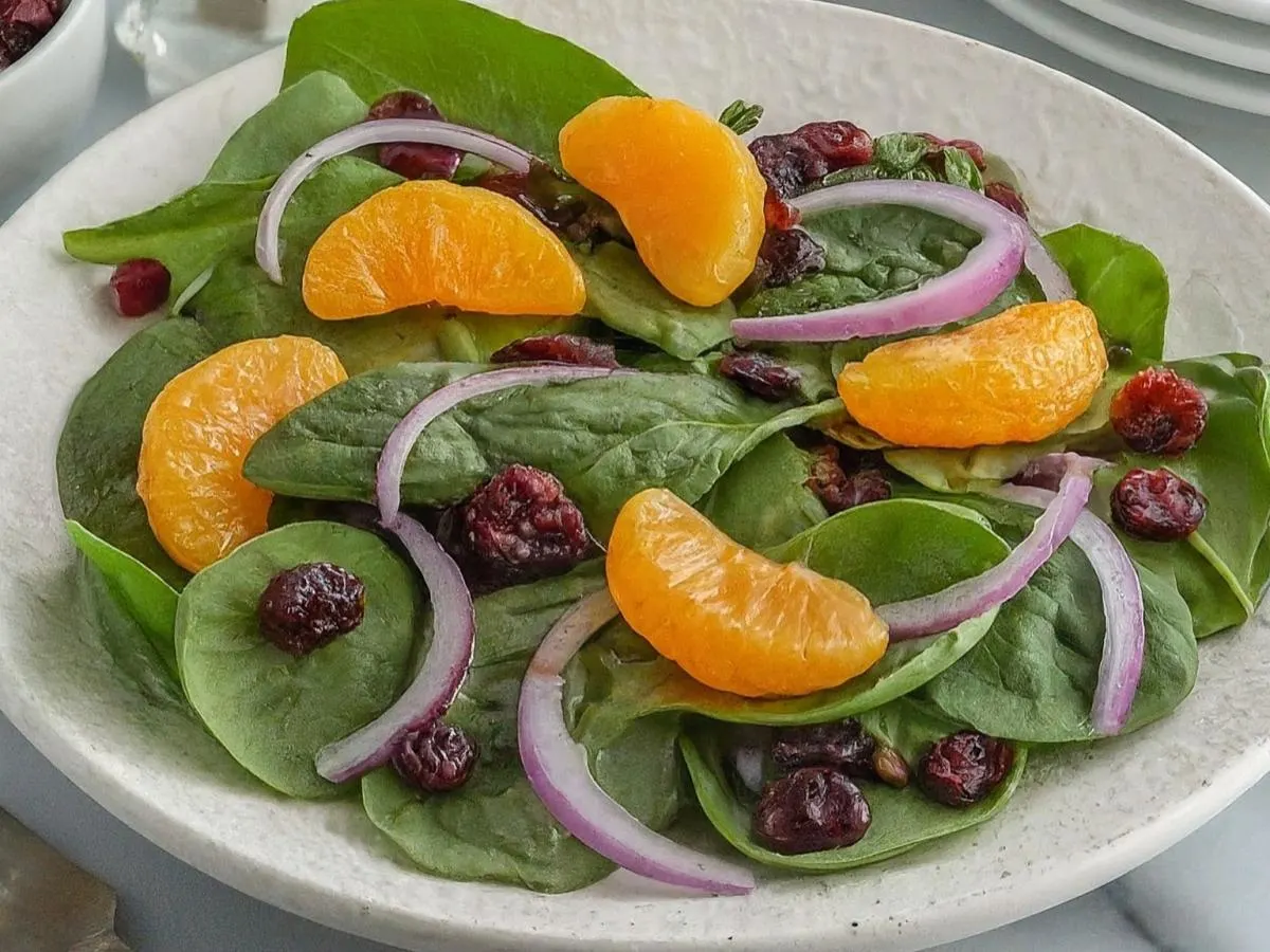 Baby Spinach Salad with Raspberry Vinaigrette