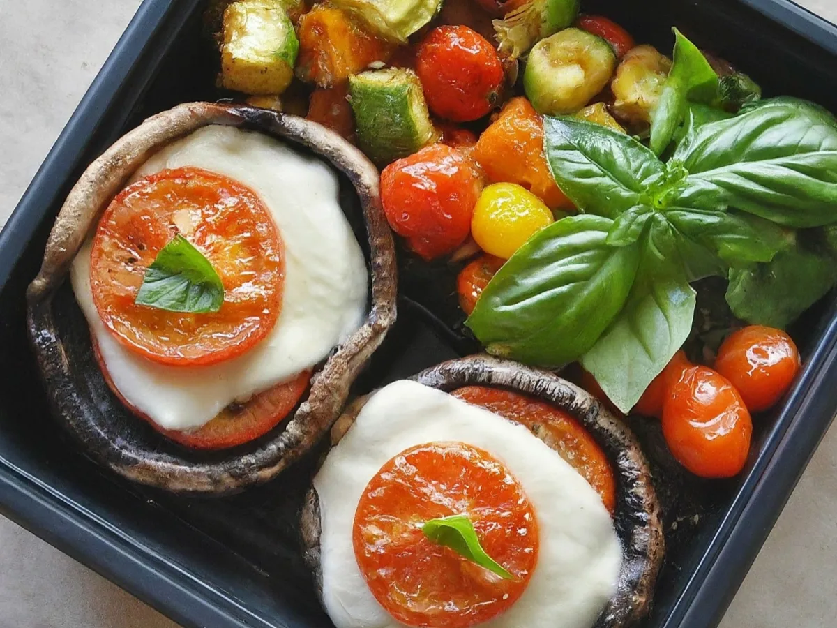 Light Carb Portobello Napoleon and Roasted Veggies Light Carb Portobello Napoleon and Roasted Veggies