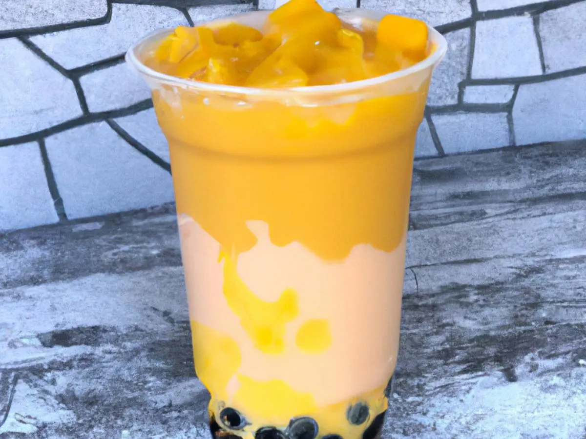 Mango Milk Tea with Non Dairy Creamer (Quarter Sweetness) Mango Milk Tea with Non Dairy Creamer (Quarter Sweetness)