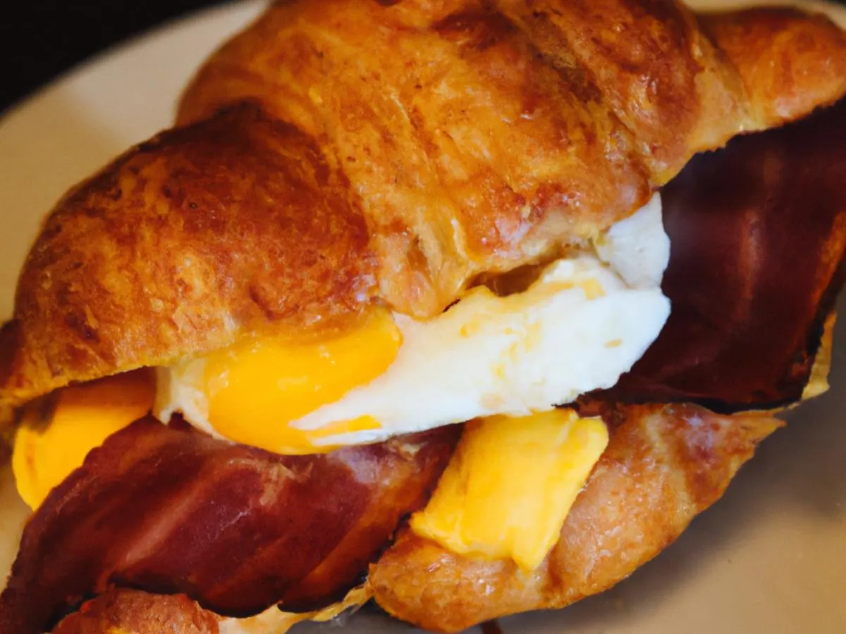 Turkey Bacon, Egg and Cheese Croissant Turkey Bacon, Egg and Cheese Croissant
