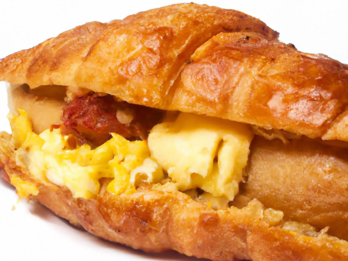 Turkey Sausage, Egg and Cheese Croissant Turkey Sausage, Egg and Cheese Croissant