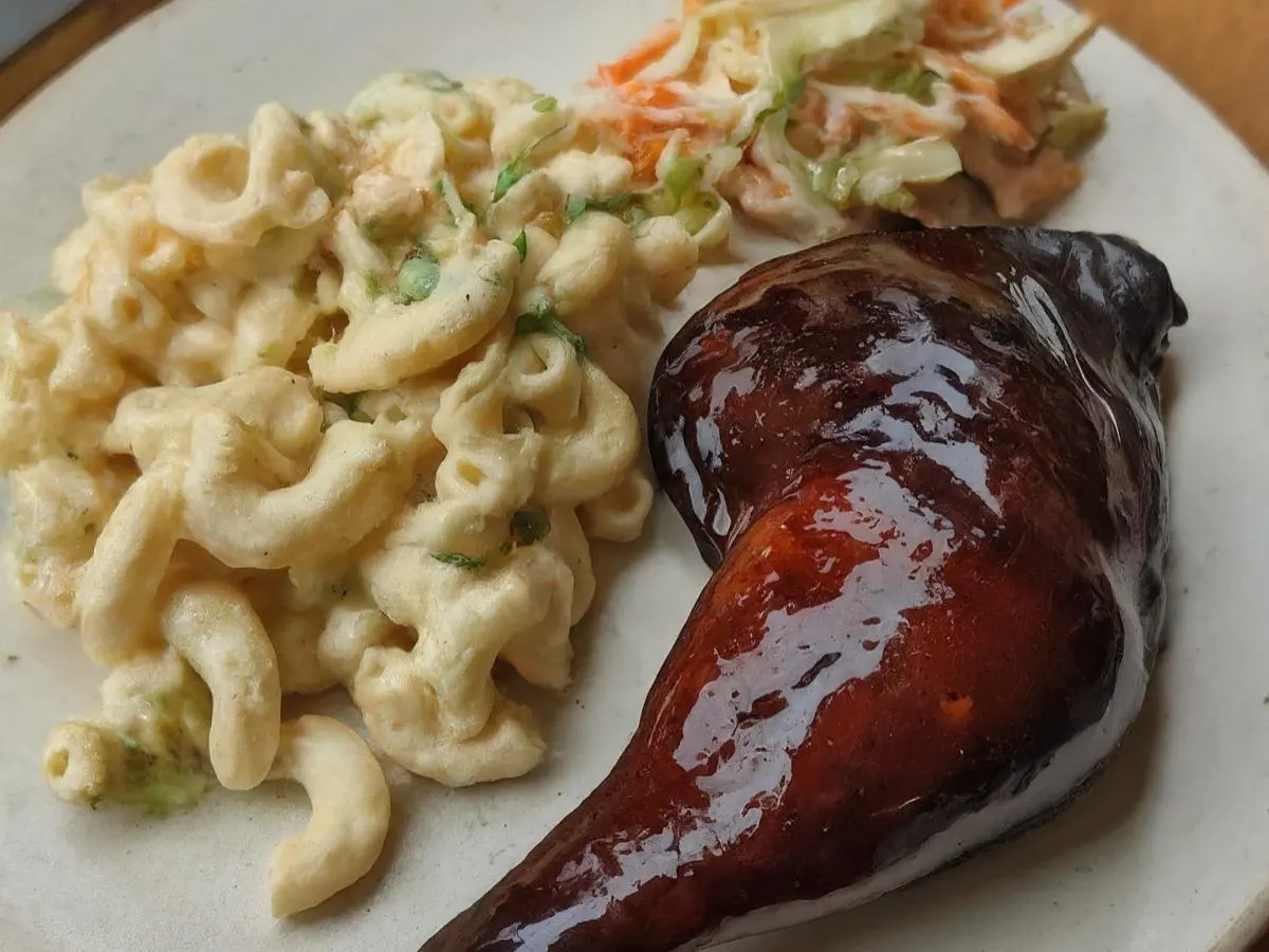 Hawaiian Shoyu Chicken with Mac Salad + Ginger Slaw