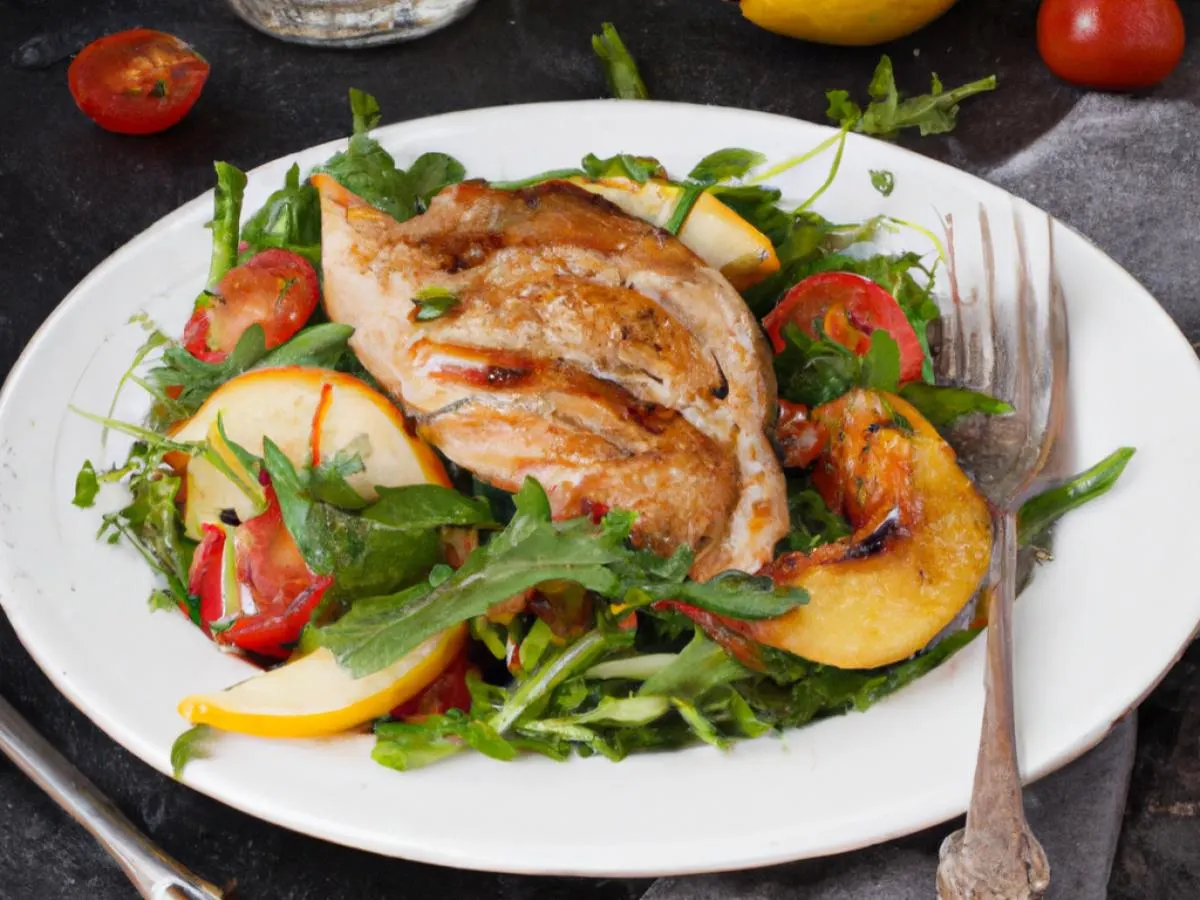 [Special Diet] Arugula Salad with Grilled Chicken (NO Garlic & Onions/ Allium)