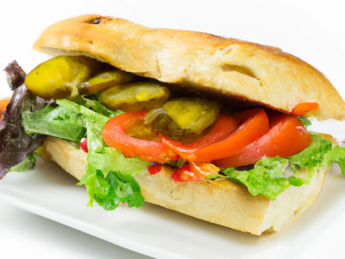 Vegan Sub on White Bread and a Peanut Butter Cookie Vegan Sub on White Bread and a Peanut Butter Cookie