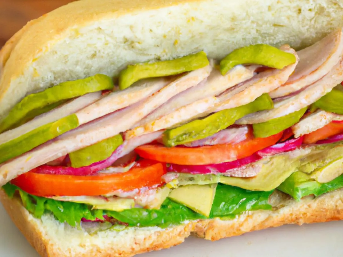 Turkey and Avocado Sub on White Bread and a Peanut Butter Cookie Turkey and Avocado Sub on White Bread and a Peanut Butter Cookie