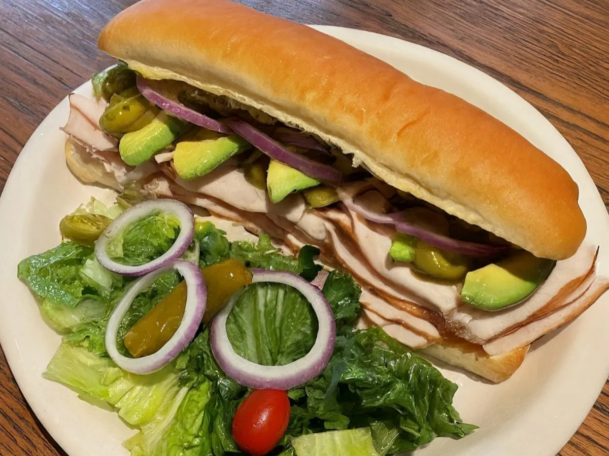 Turkey and Avocado Sub on White Bread and Side Salad Combo Turkey and Avocado Sub on White Bread and Side Salad Combo