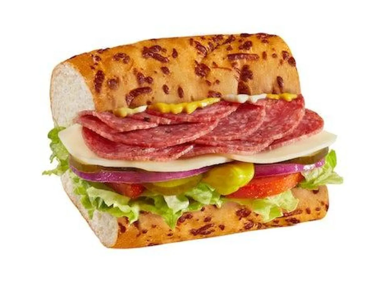 Salami and Provolone Sub on Parmesan Bread and Side Salad Combo Salami and Provolone Sub on Parmesan Bread and Side Salad Combo