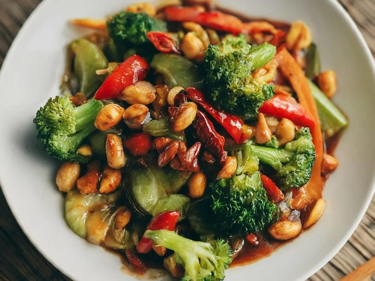 Vegan Kung Pao Mixed Vegetables