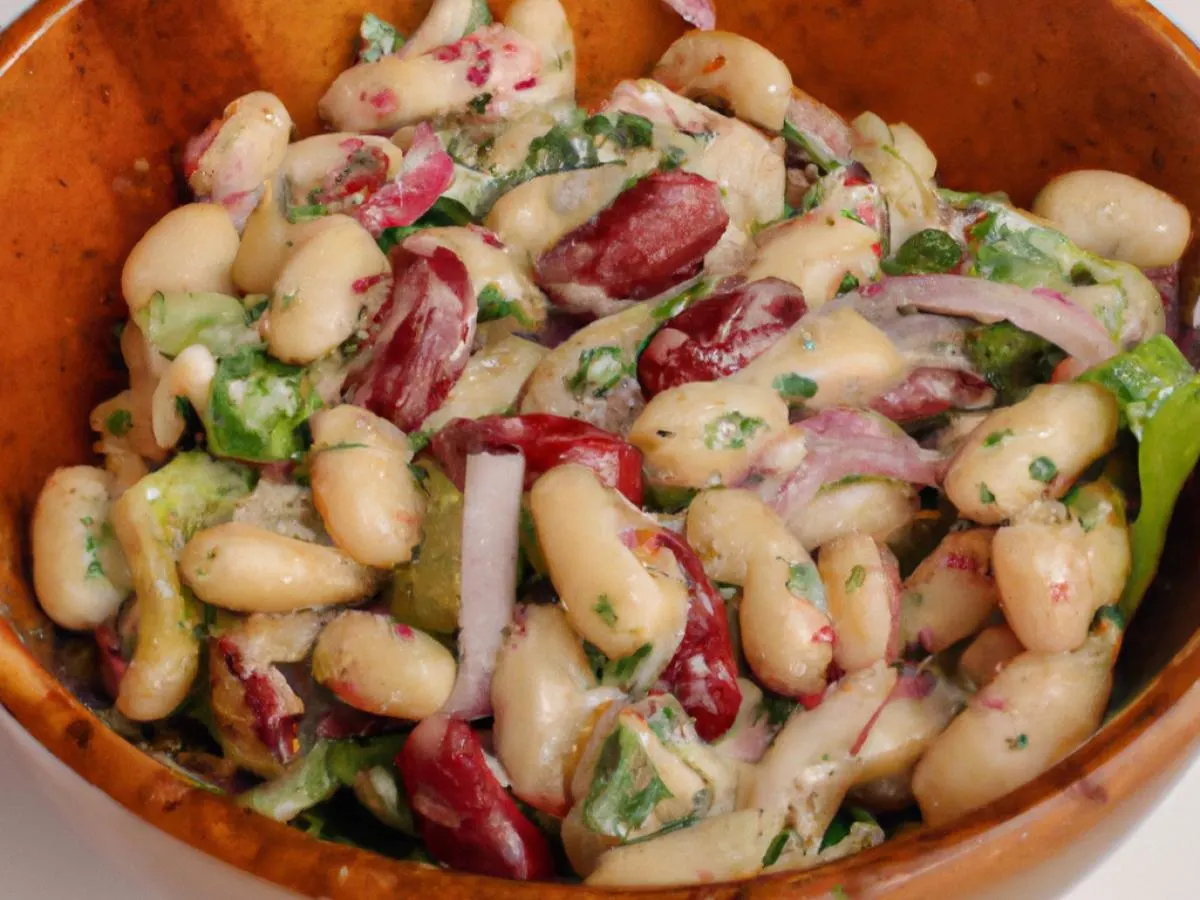 Three Bean Salad with Tahini Vinaigrette Three Bean Salad with Tahini Vinaigrette