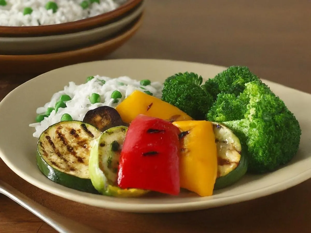 Grilled Vegetables with Rice & Peas Grilled Vegetables with Rice & Peas