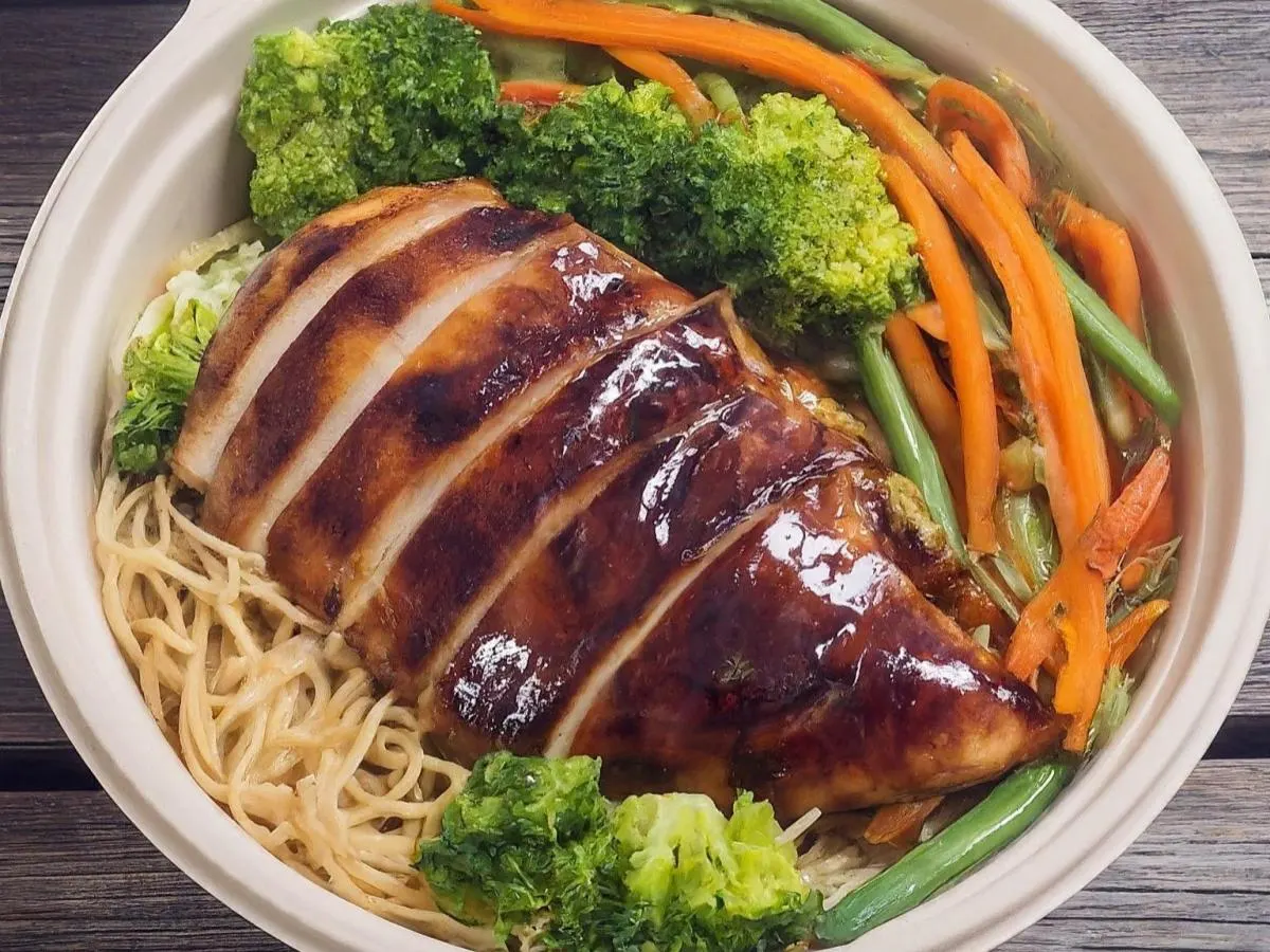 Chicken Breast Teriyaki Boxed Mealwith Noodles and Teriyaki Sauce