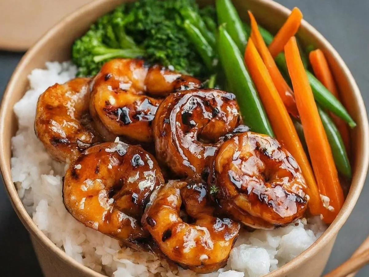 Shrimp Teriyaki Boxed Meal with Teriyaki Sauce