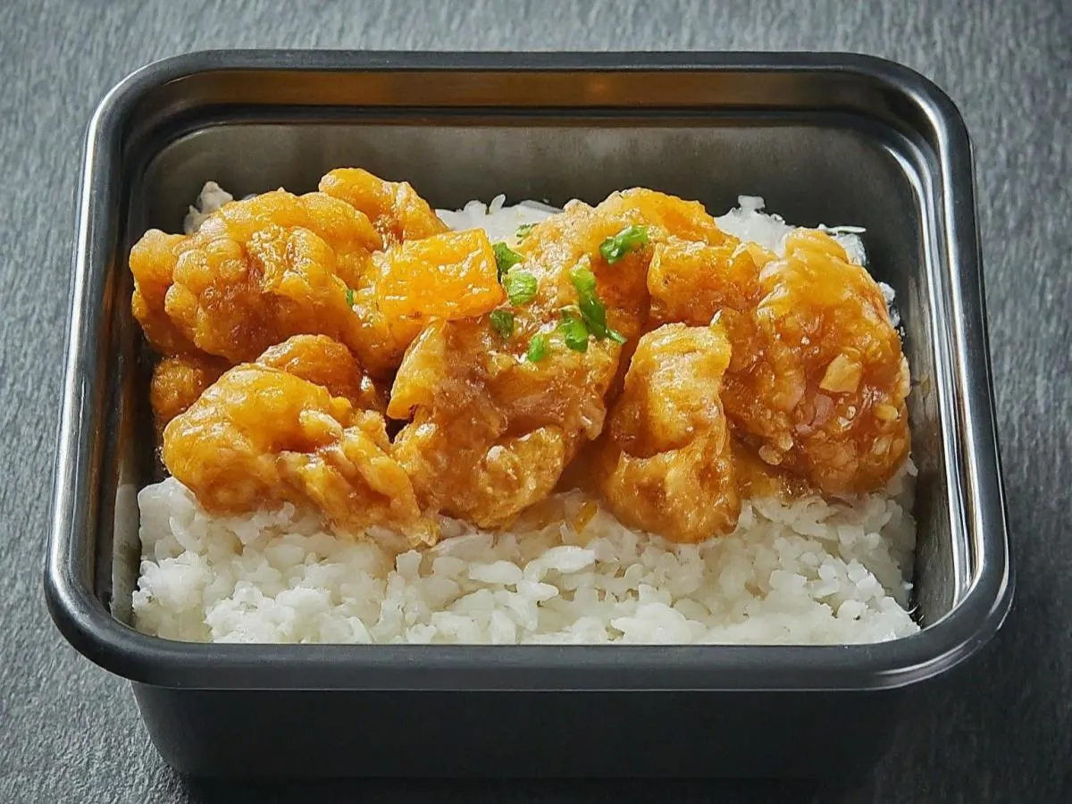 Orange Chicken Boxed Meal with Miso Soup