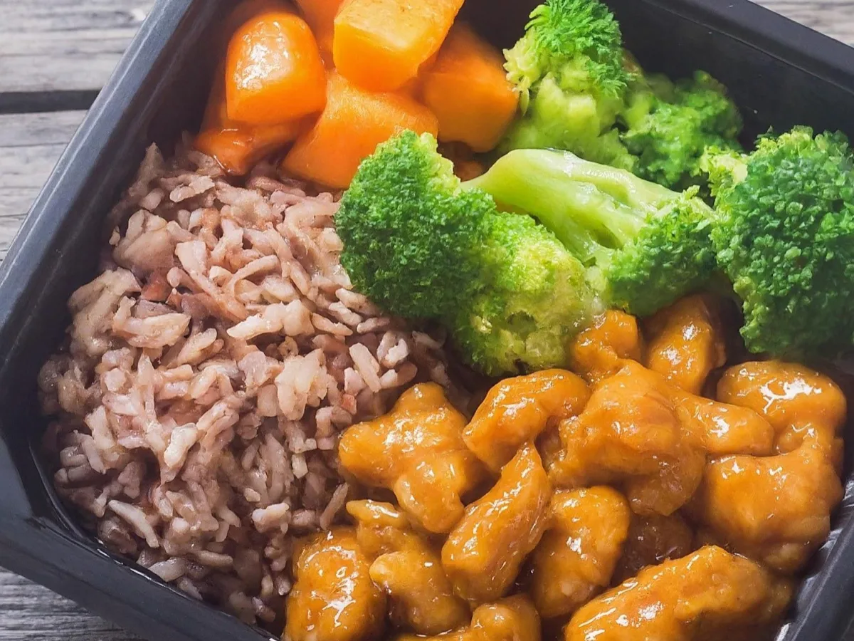 Orange Chicken Boxed Meal with Brown Rice