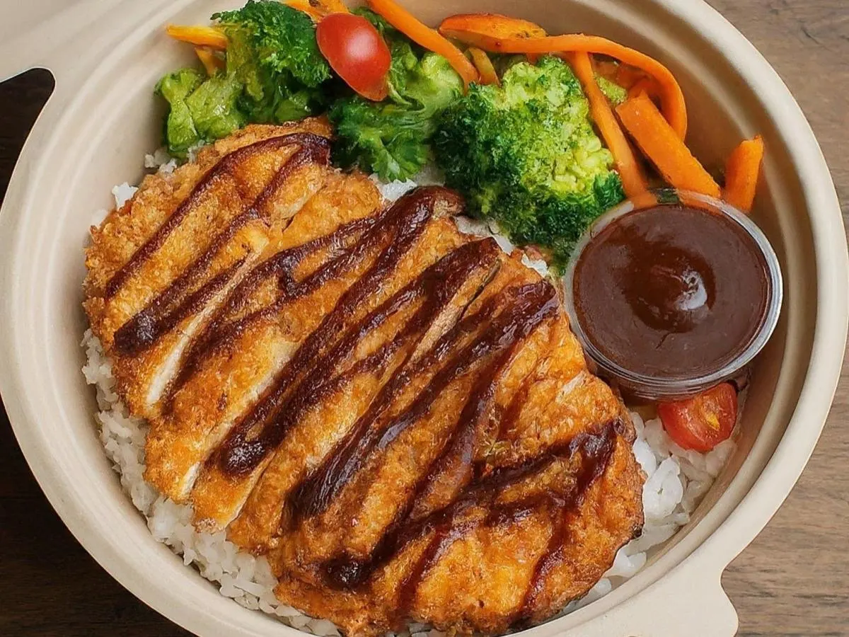 Chicken Katsu Boxed Meal with Japanese BBQ Sauce