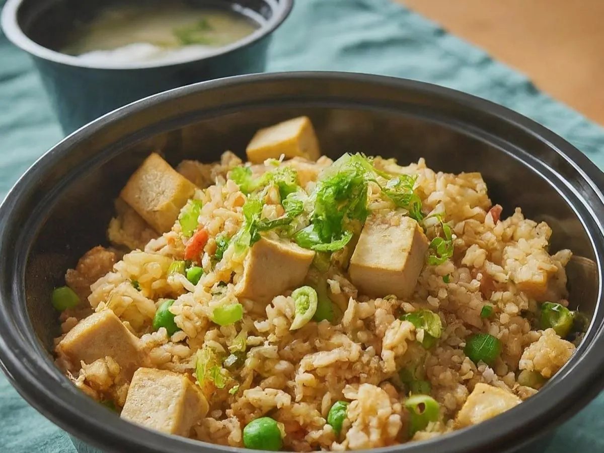 Tofu Fried Rice Boxed Meal with Miso Soup