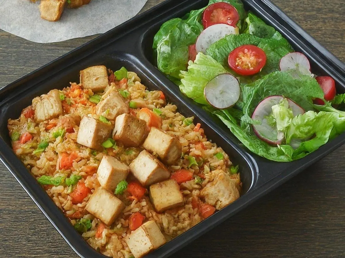 Tofu Fried Rice Boxed Meal with Salad
