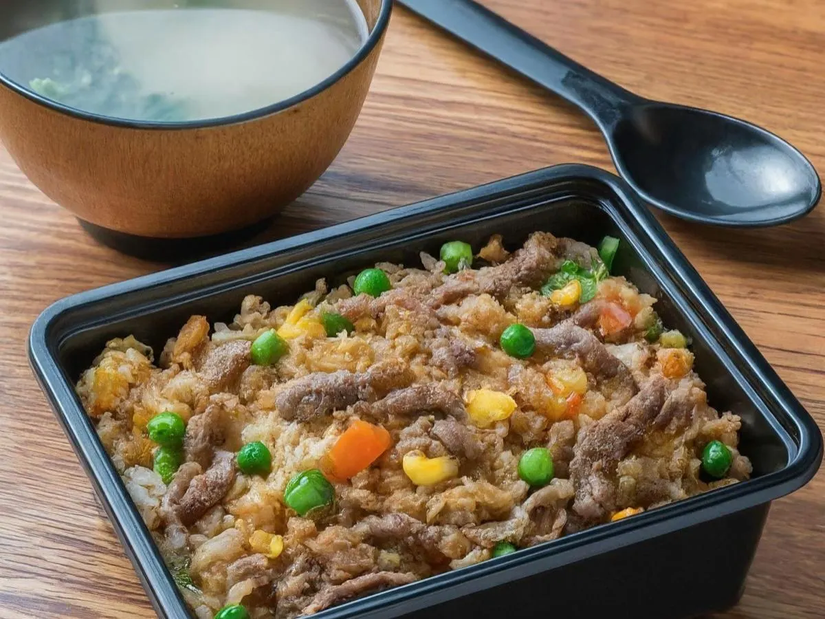 Steak Fried Rice Boxed Meal with Miso Soup