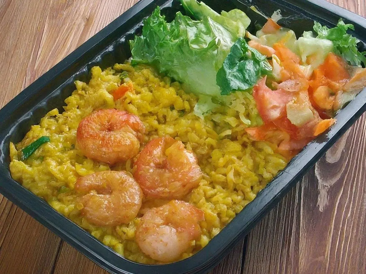 Shrimp Fried Rice Boxed Meal with Salad