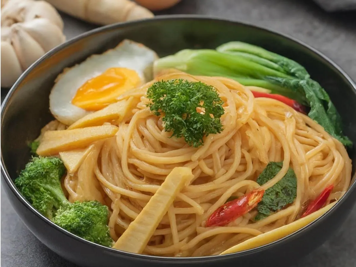 Spaghetti Kee Mao with Vegetables Spaghetti Kee Mao with Vegetables