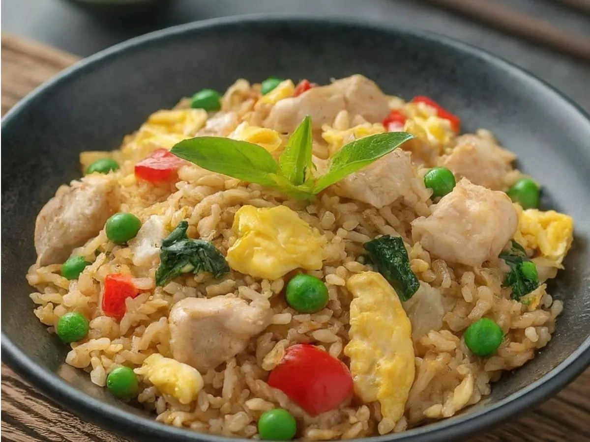 Spicy Basil Fried Rice with Chicken Spicy Basil Fried Rice with Chicken
