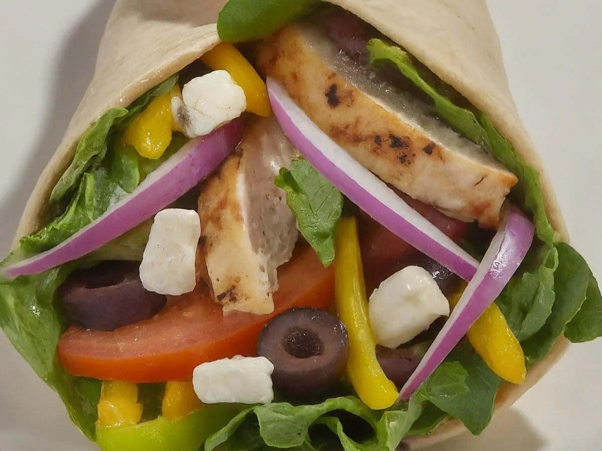 Chicken Greek Salad Wrap Chicken Greek Salad Wrap