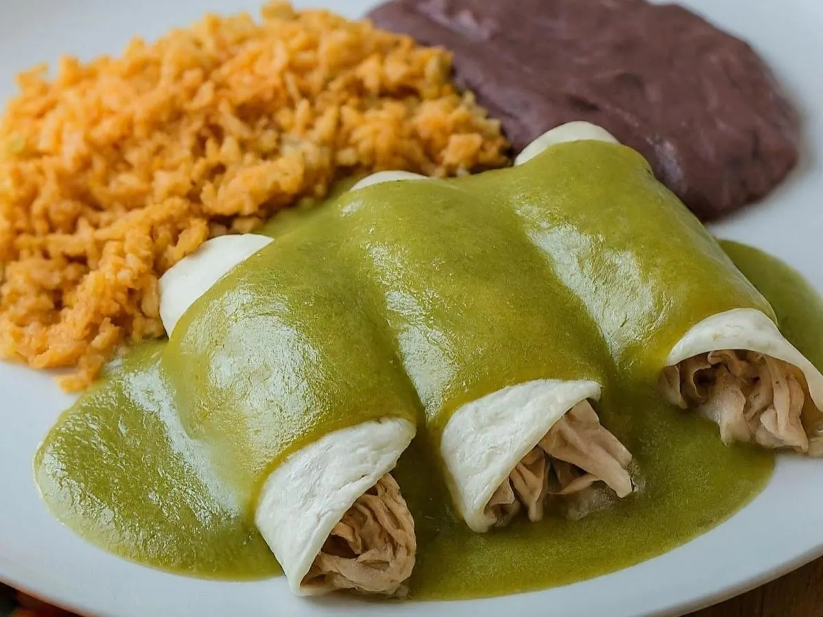 Chicken Enchiladas Verdes Plate Chicken Enchiladas Verdes Plate