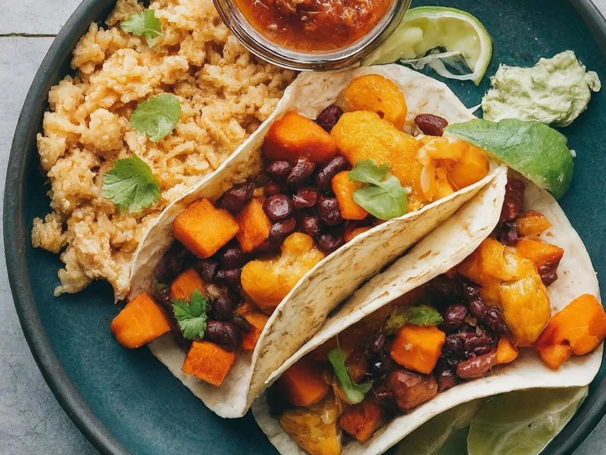 Sweet Potato and Cauliflower Taco Plate Sweet Potato and Cauliflower Taco Plate