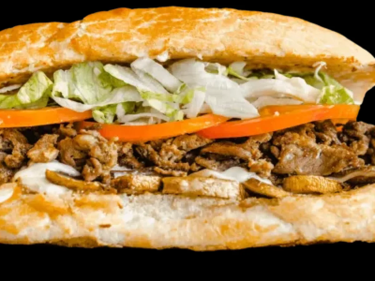 Hollywood's SF Cheesesteak Sandwich w/ Whole Wheat Roll & Salad (No Tomatoes) Hollywood's SF Cheesesteak Sandwich w/ Whole Wheat Roll & Salad (No Tomatoes)