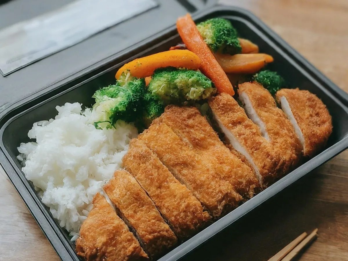Katsu Chicken with Veggies and Rice Katsu Chicken with Veggies and Rice