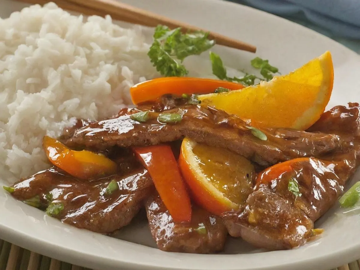 Orange Beef and Rice