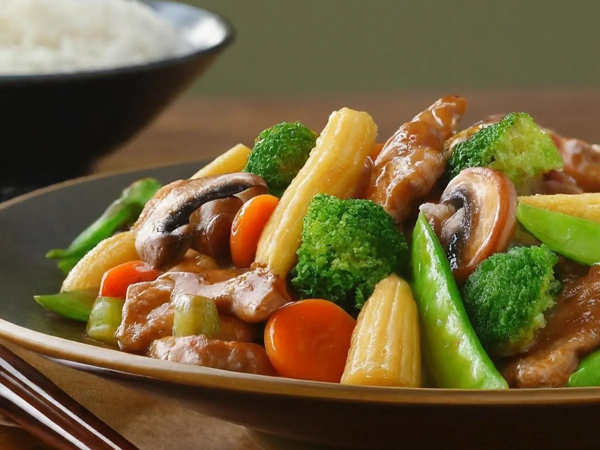 Pork with Mixed Vegetables and Rice