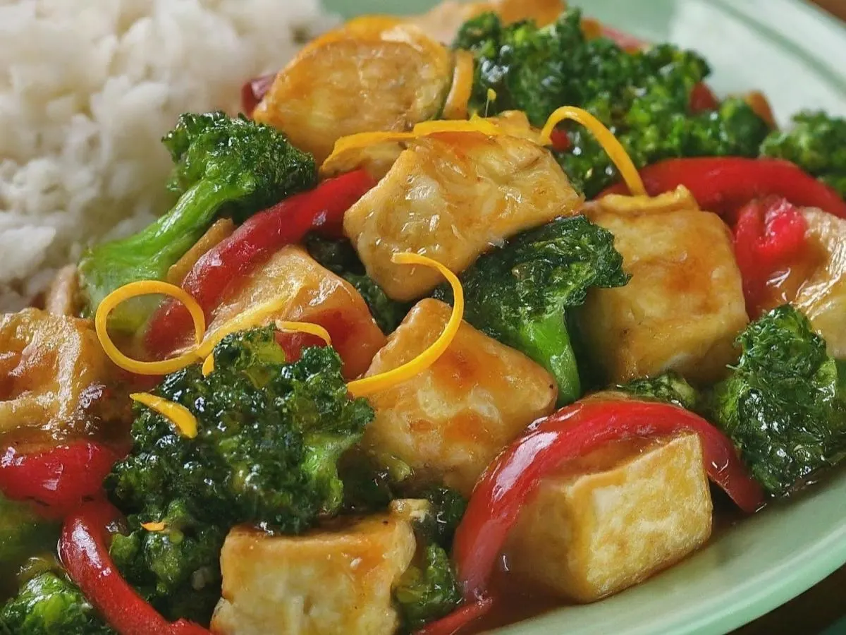 Vegan Orange Tofu and Rice
