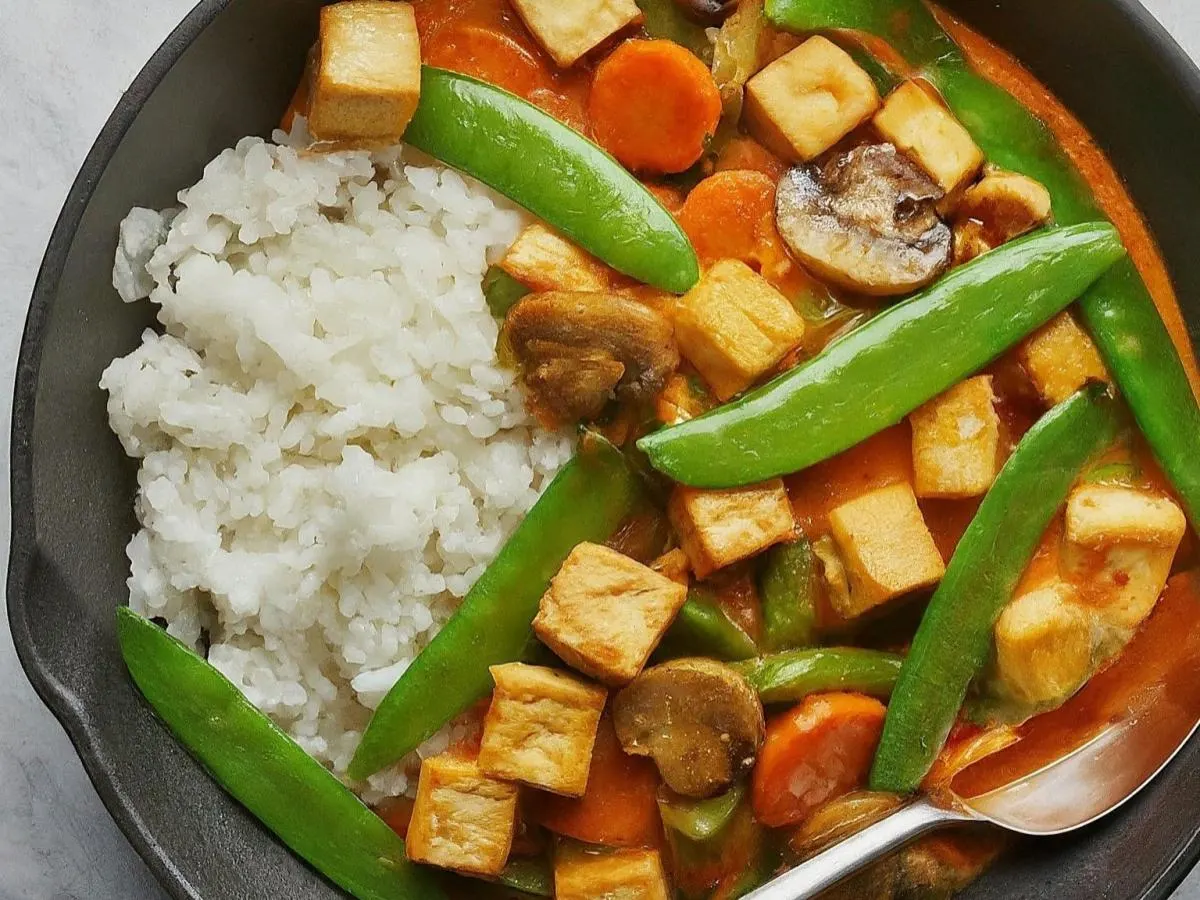 Vegan Red Curry Tofu and Rice