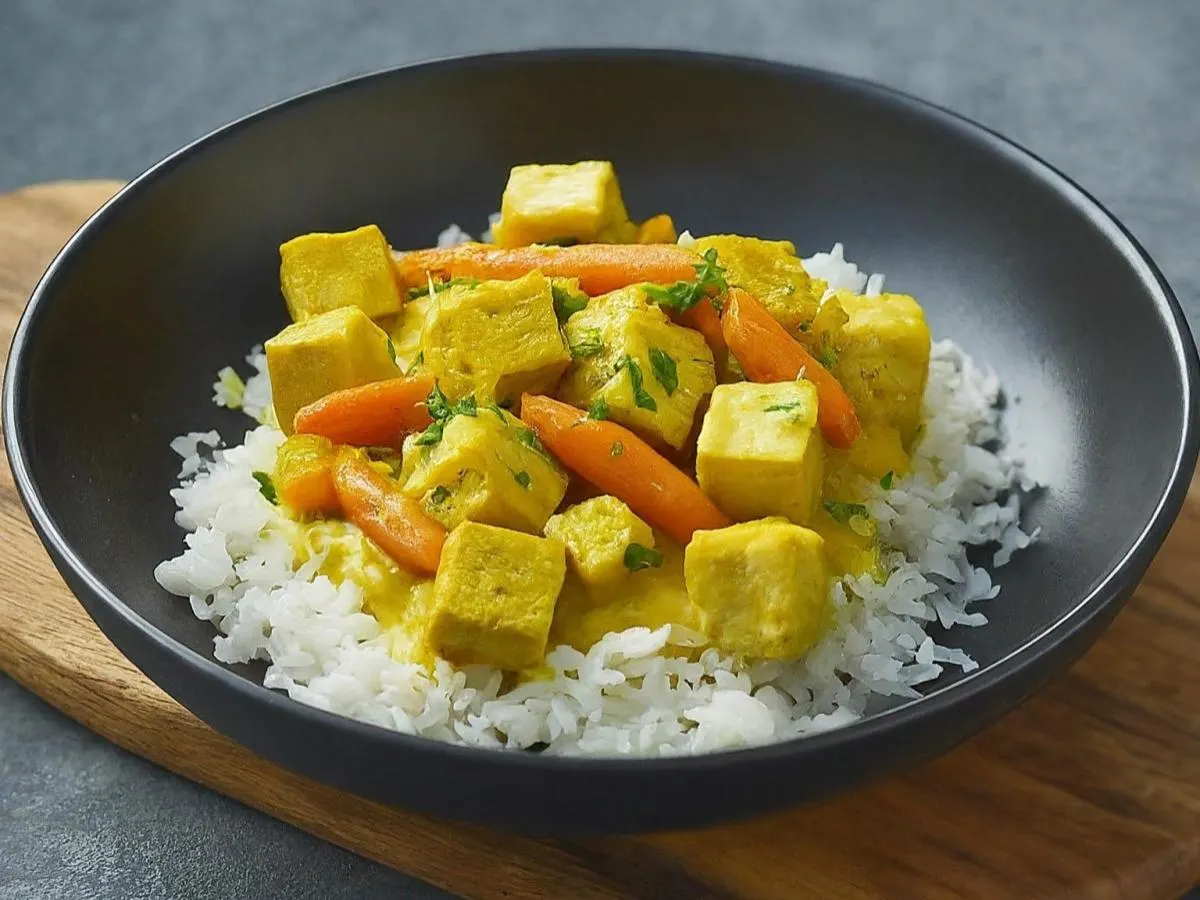 Vegan Yellow Curry Tofu and Rice